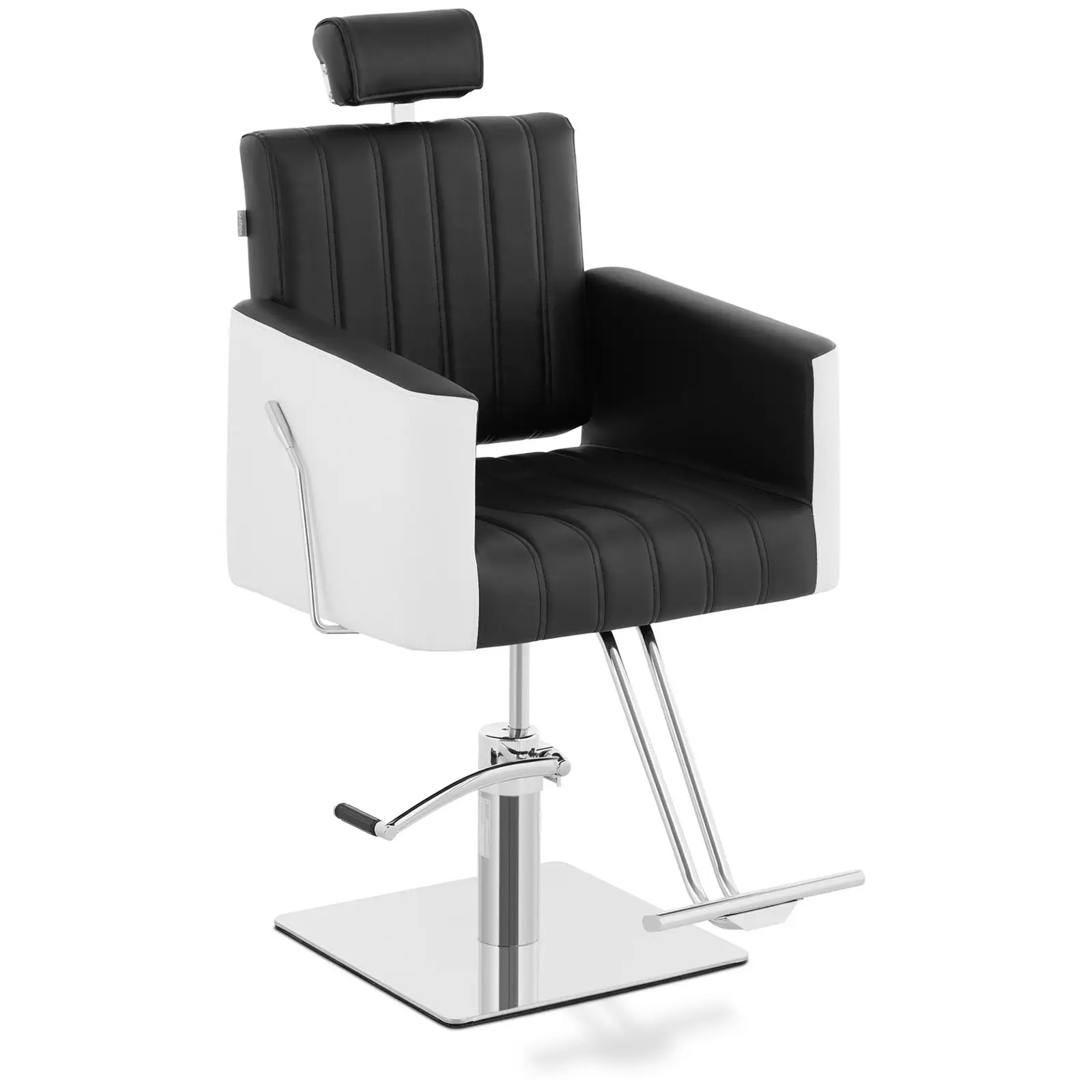 Fauteuil de coiffeur avec repose-pieds - 470 x 630 mm - 150 kg - Noir, Blanc