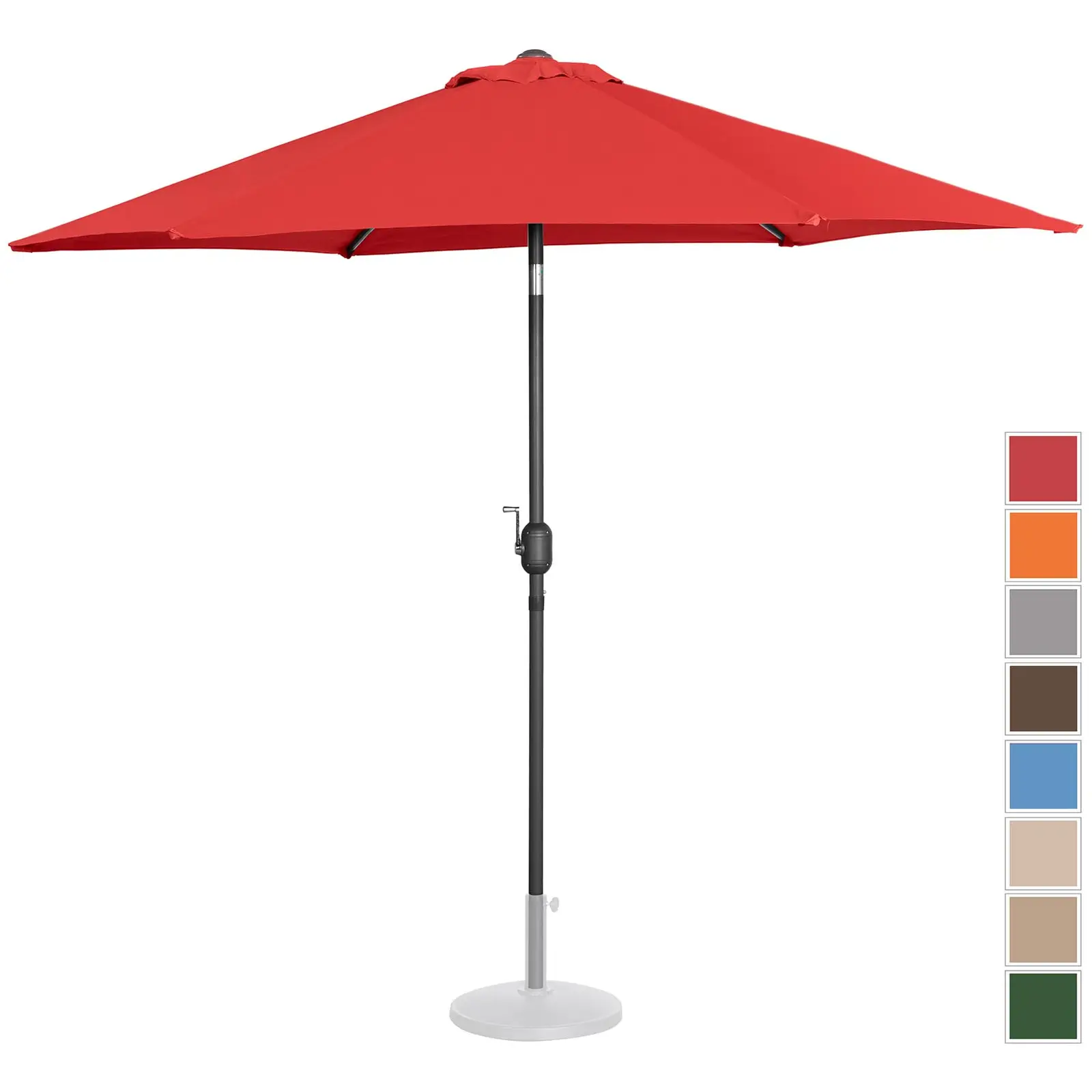 Parasol de terrasse – Rouge – Hexagonale – Ø 270 cm – Inclinable