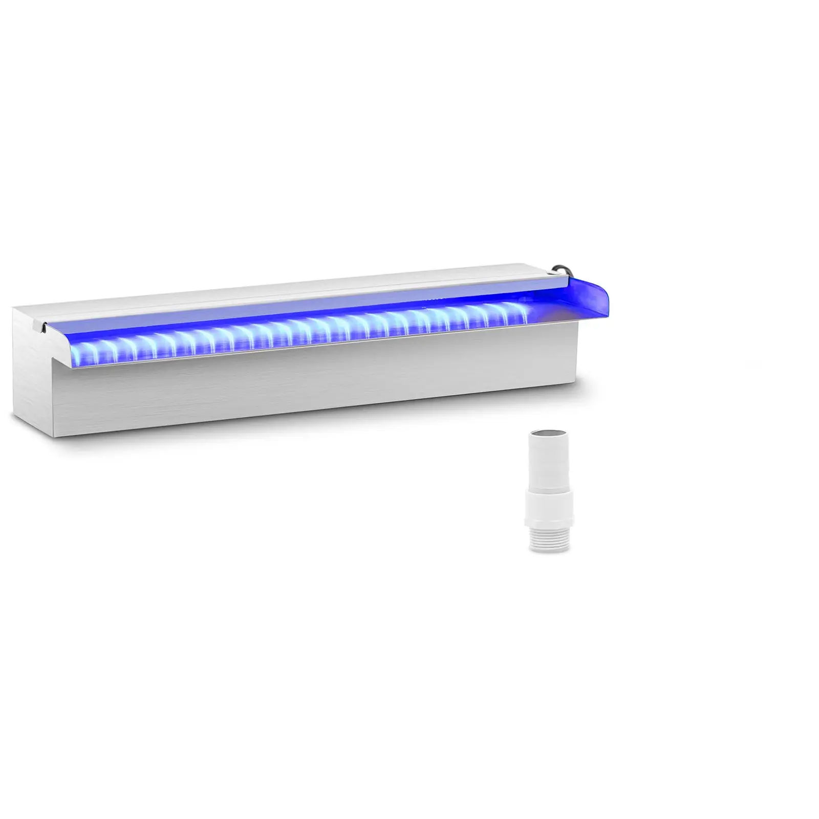 Fontaine de piscine - 45 cm - Éclairage LED - Bleu / Blanc - Rebord ouvert