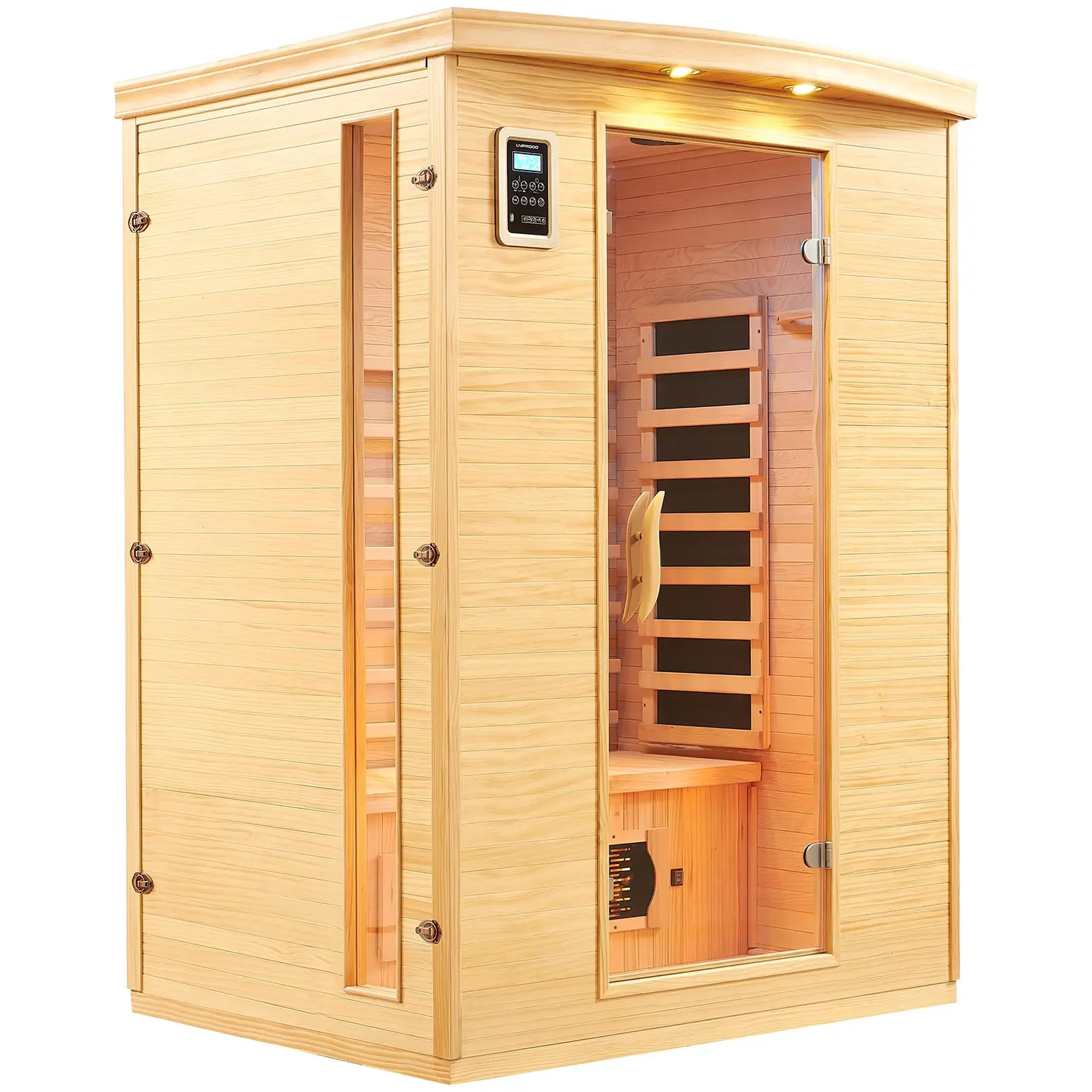 Sauna infrarouge - 5 émetteurs à spectre complet - 2 personnes - 2 100 W - 15-65 °C