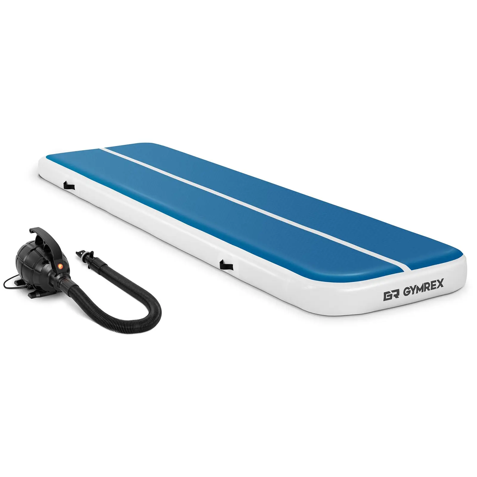 Air track avec gonfleur électrique - 400 x 100 x 20 cm - 200 kg - Bleu/blanc