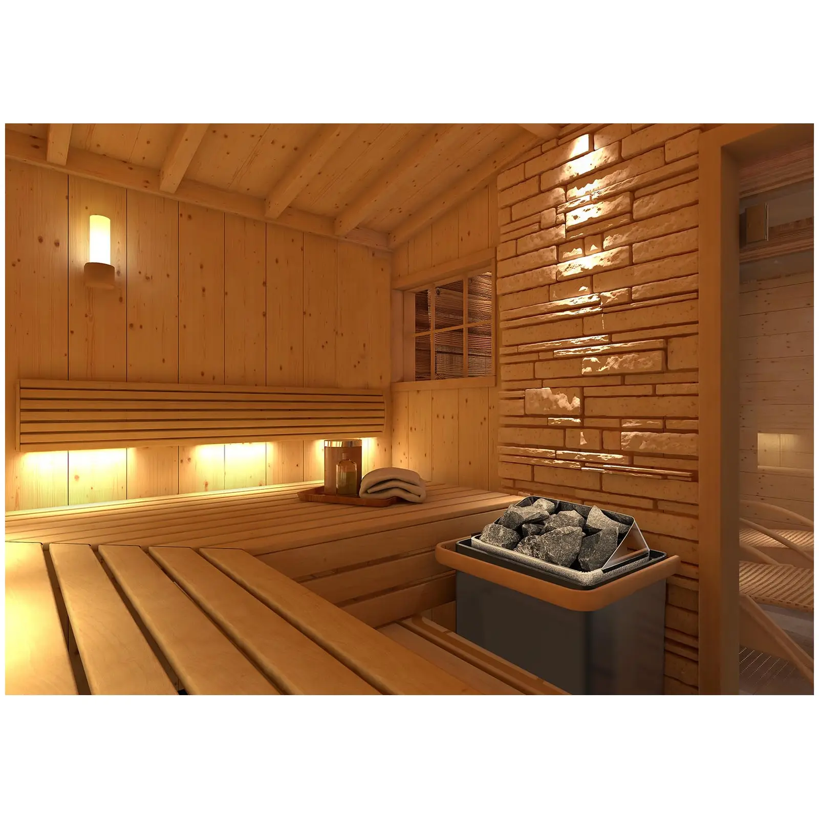 Kit poêle pour sauna avec commande pour sauna - 6 kW - 30 à 110 °C