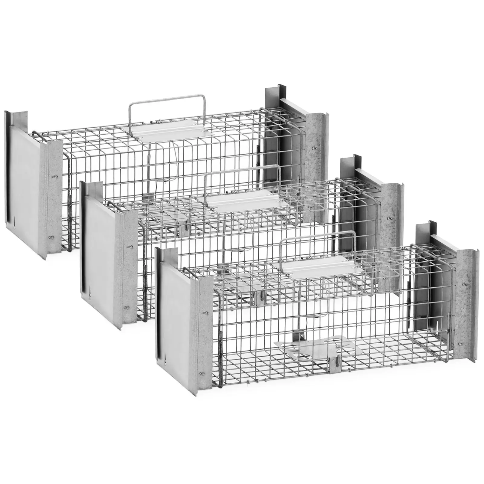 Cage piège - 50 x 19 x 20 cm - maillage : 25 x 25 mm - Lot de 3
